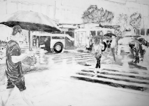 Romeo Alaeff, Charcoal on Paper, 42 x 59.4 cm., 16.5 x 23 in.
