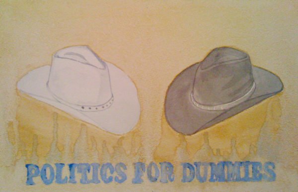 "Politics for Dummies," Watercolor on Paper.