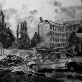 Charcoal on Paper, 42 x 59.4cm., 16.5 x 23 in.