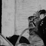 Charcoal on Paper, 42 x 59.4 cm., 16.5 x 23 in.