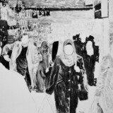 Charcoal on Paper, 42 x 59.4 cm., 16.5 x 23 in.